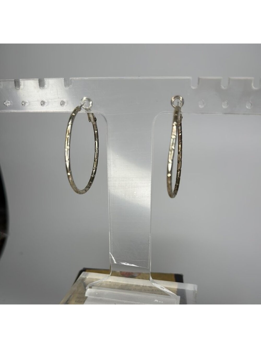 Textured Silver Hoop Earrings